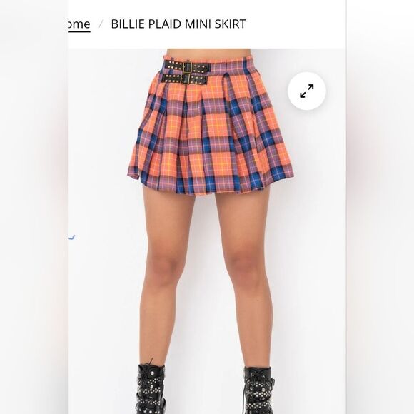 Akira Billie Plaid Mini Skirt, Nwt - Picture 3 of 10